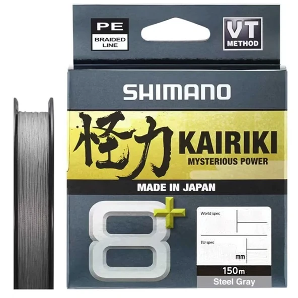Shimano 24 Kairiki 8+ Plus 150m Steel Gray Örgü Misina  0,13 mm - 8,3 kg