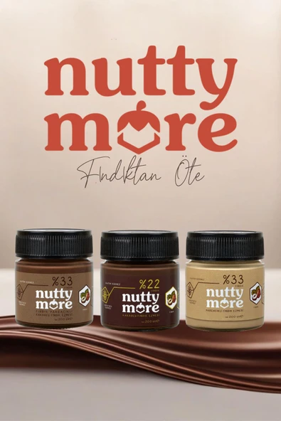 Nutty More %33 Fındık Parçacıklı Kakaolu Fındık Ezmesi 200 gr x 9 Adet - Resim 6