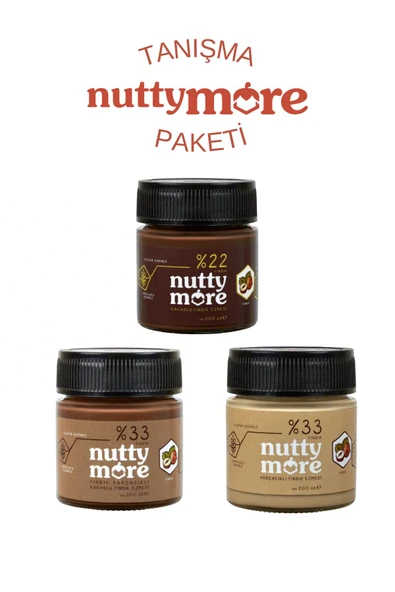 Nutty More Fındık Ezmesi Tanışma Paketi 200 gr x 3 Adet