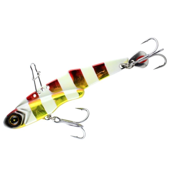 Hayabusa FS 441 Jack Eye Frilly 8.3cm 20gr Vibrasyon Yem   Red Gold Zebra Glow ürün görseli 1