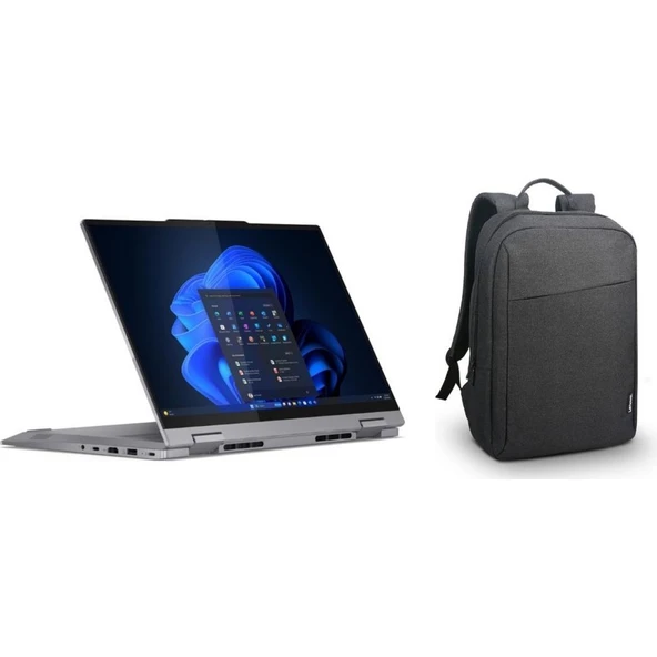 Lenovo Thinkbook 14 2-In-1 G4 Iml Intel Core Ultra 7 155U 32GB 512GB SSD 14" Wuxga (1920X1200) IPS Freedos 21MX002VTR V9 + Lenovo B210 15.6" Siyah Çanta Hediyeli