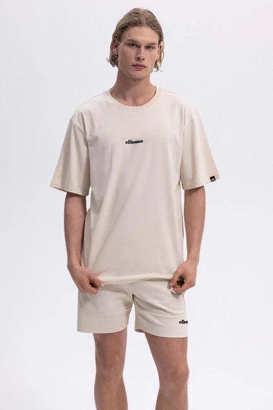 Ellesse Erkek Bisiklet Yaka Ekru Tişört EM391