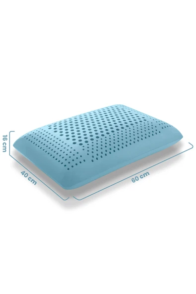 Air Terapi Hava Kanallı Ortopedik Yastık Visco Yastık Mavi 60x40x16cm - 2