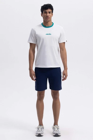 Ellesse Erkek Yeşil Bisiklet Yaka Beyaz Tişört CMO183 - 2