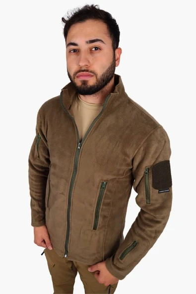 Açık Haki Renk Askeri Outdoor ve Taktik Polar Hırka R - 3