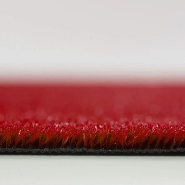 Kesme Suni Yapay Kırmızı Çim Halı 7 mm Balkon Teras Bahçe Dekoratif Kaymaz - 10
