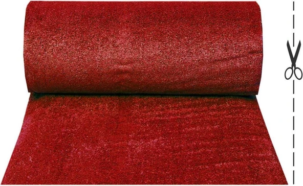 Kesme Suni Yapay Kırmızı Çim Halı 7 mm Balkon Teras Bahçe Dekoratif Kaymaz - 2