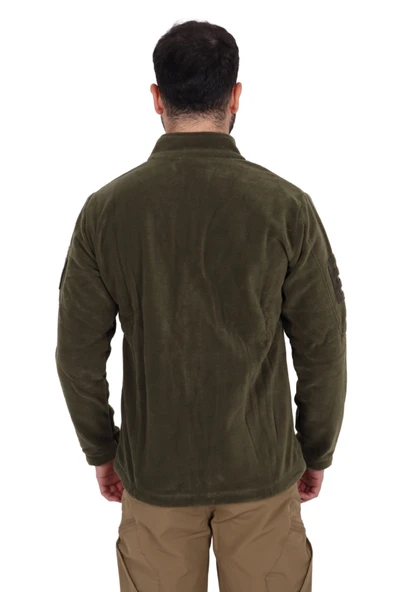 Haki Renk Askeri Outdoor ve Taktik Polar Hırka - 3