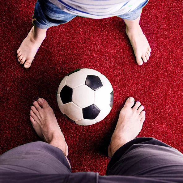 Kesme Suni Yapay Kırmızı Çim Halı 7 mm Balkon Teras Bahçe Dekoratif Kaymaz - 16