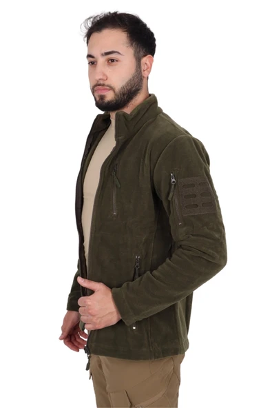 Haki Renk Askeri Outdoor ve Taktik Polar Hırka - 2