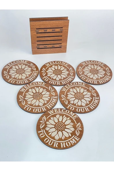 Dekoratif bardak altlığı 6 adet - 3