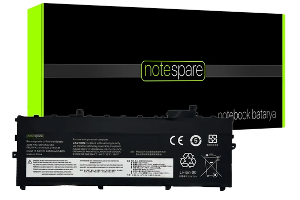 Lenovo ile Uyumlu Thinkpad X1 Carbon 6Th Gen Type 20Kg Notebook Batarya Pil