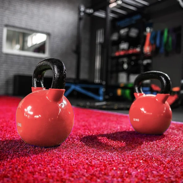 Kesme Suni Yapay Kırmızı Çim Halı 7 mm Balkon Teras Bahçe Dekoratif Kaymaz - 15