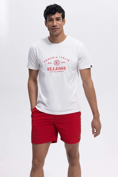 Ellesse Erkek Bisiklet Yaka Beyaz Tişört EM453