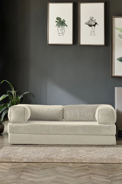 Modalife Legoom Açılır Kanepe Yatak Olabilen Rahatlama , Aktivite Koltuğu, Krem - 4
