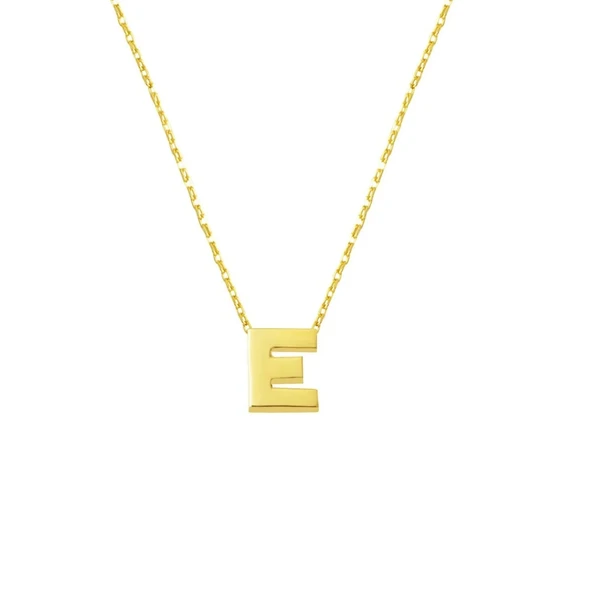 E Harfi 14 Ayar Minimal Kolye KLY2016