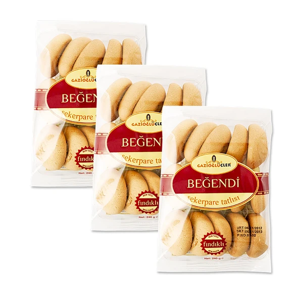Gazioğlu Üçler Beğendi Fındıklı Şekerpare 240 gr x 3 Adet