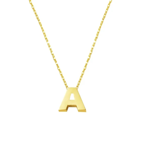 A Harfi 14 Ayar Minimal Kolye KLY2012 ürün görseli