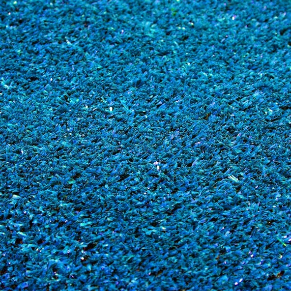 Kesme Suni Yapay Mavi Çim Halı 7 mm Balkon Teras Bahçe Dekoratif Kaymaz - 7