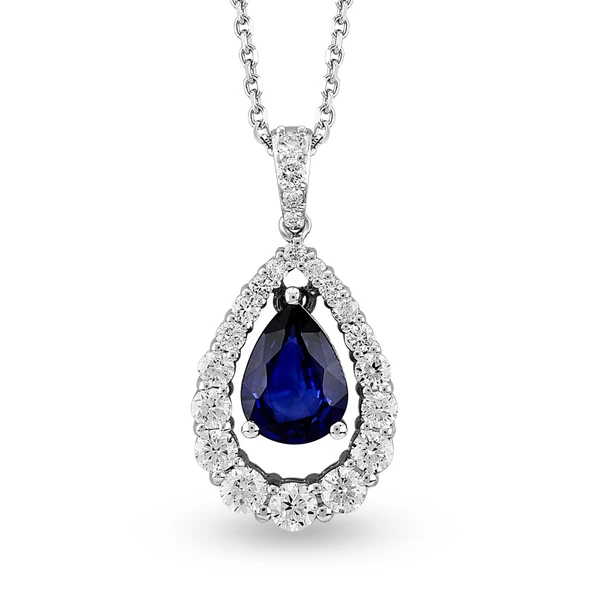 1.67 Ct Pırlanta Safir Kolye RTKL59