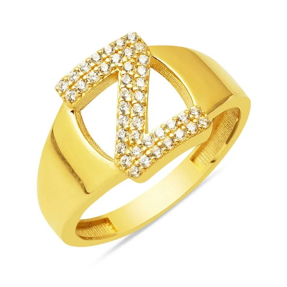 14 Ayar Altın Z Harf Yüzük YZK435 ürün görseli