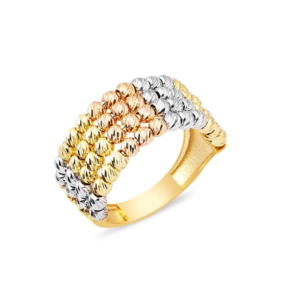 Dorika Üç Renk Kaburga Yüzük YZK460 ürün görseli