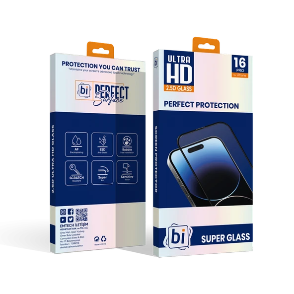 Binano 2.5D Super Glass iPhone 16 Pro Şeffaf Ekran Koruyucu