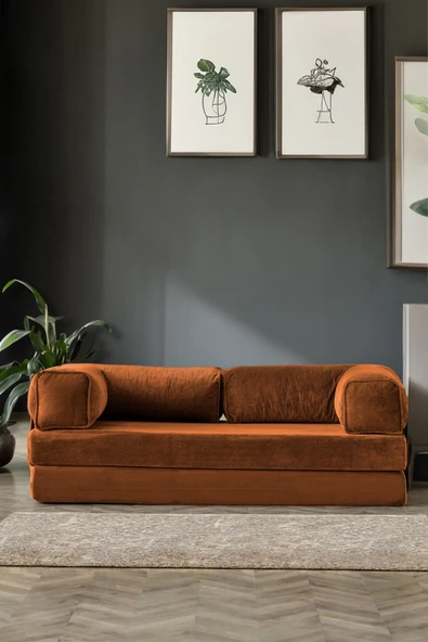 Modalife Legoom Açılır Kanepe Yatak Olabilen Rahatlama , Aktivite Koltuğu, Turuncu-kiremit - 4