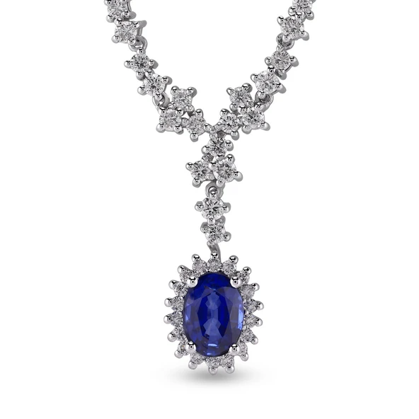 1.48 Ct Pırlanta Safir Kolye RTKL43