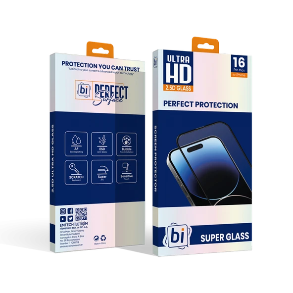 Binano 2.5D Super Glass iPhone 16 Pro Max Şeffaf Ekran Koruyucu