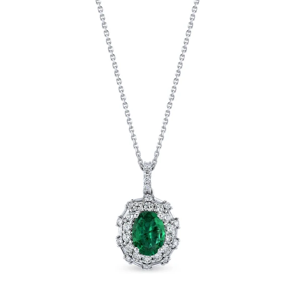 1.59 Ct Pırlanta Zümrüt Taşlı Kolye RTKL60