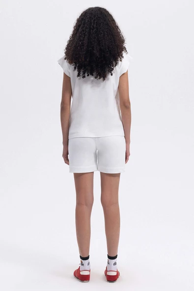 Ellesse Kadın Bisiklet Yaka Beyaz Tişört EF450 - 2