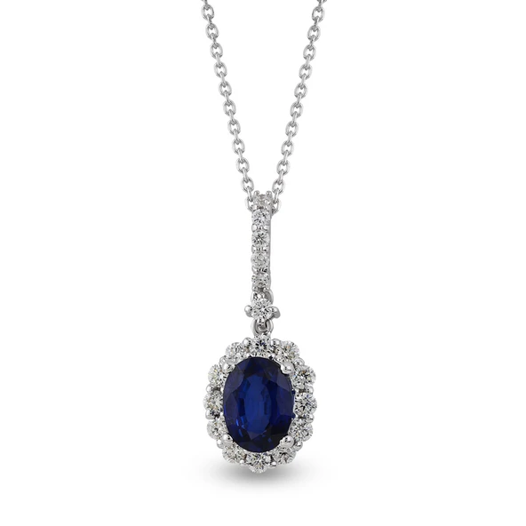 1.90 Ct Pırlanta Safir Kolye RTKL46