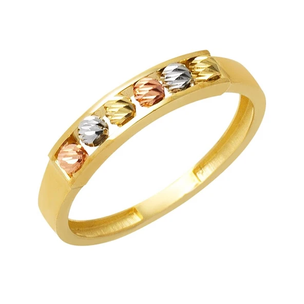 Üç Renk 14 Ayar Dorika Yüzük YZK436 ürün görseli