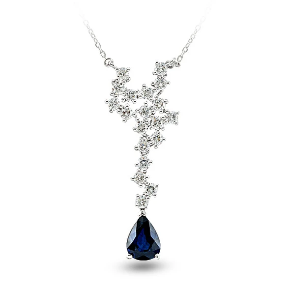 2.15 Ct Pırlanta Safir Kolye RTKL24