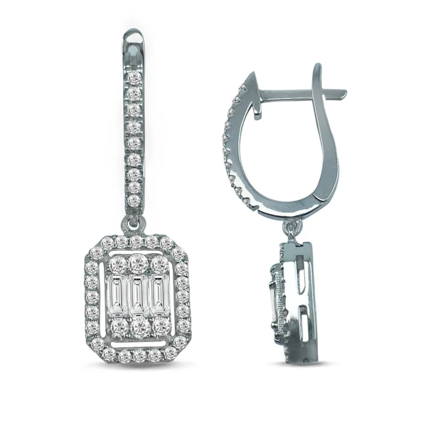 1.06 Karat F Renk Pırlanta Baget Küpe KPB13 ürün görseli