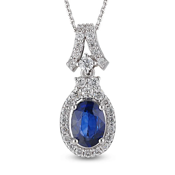 2.18 Ct Pırlanta Safir Kolye RTKL38