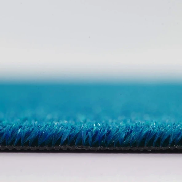 Kesme Suni Yapay Mavi Çim Halı 7 mm Balkon Teras Bahçe Dekoratif Kaymaz - 10