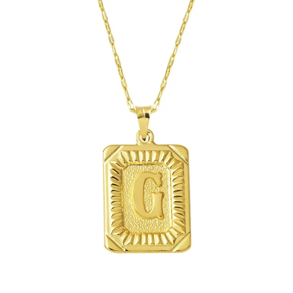 Pullu G Harfi Zincir Kolye KLY2034 ürün görseli