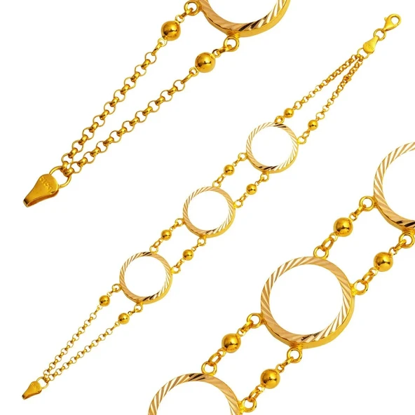 Harem Altın 3 Çeyrekli Doç Zincir Çeyrek Bileklik BIL42 ürün görseli 1