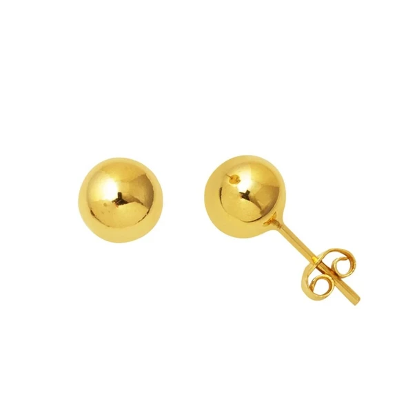 7 mm 14 Ayar Altın Top Küpe KP113