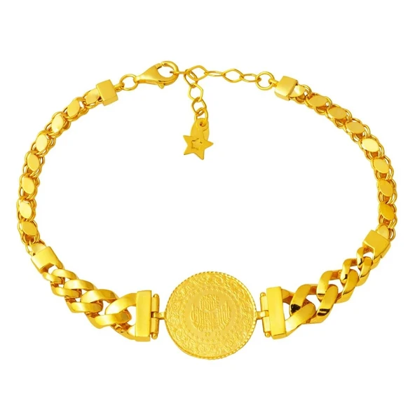 Harem Altın Çift Zincirli Çeyrek Bileklik BIL64 ürün görseli 1