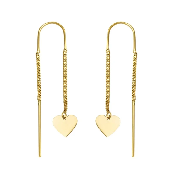 Kalpli 14 Ayar Altın Zincir Küpe KP087