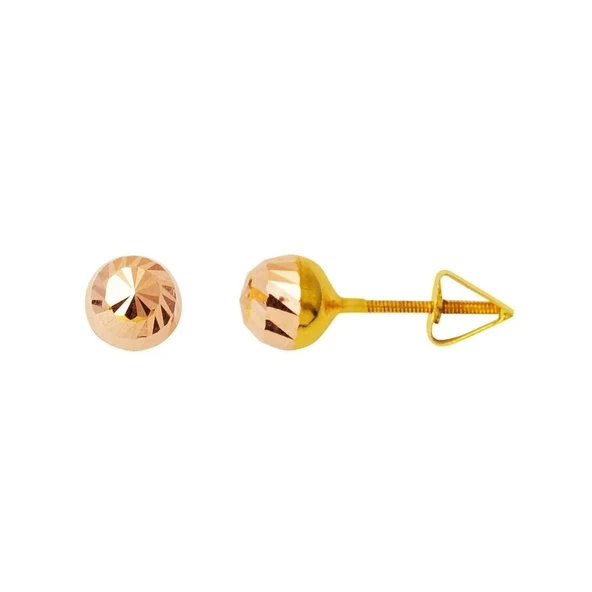 6 mm Vidalı 14 Ayar Altın Top Küpe KP109