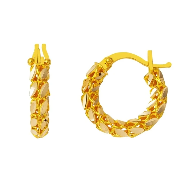 2 cm Çaplı Pullu Halka Küpe KP055 ürün görseli