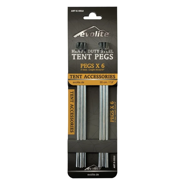 Evolite Çelik Çadır Kazığı 20cm 6 Adet - Resim 2