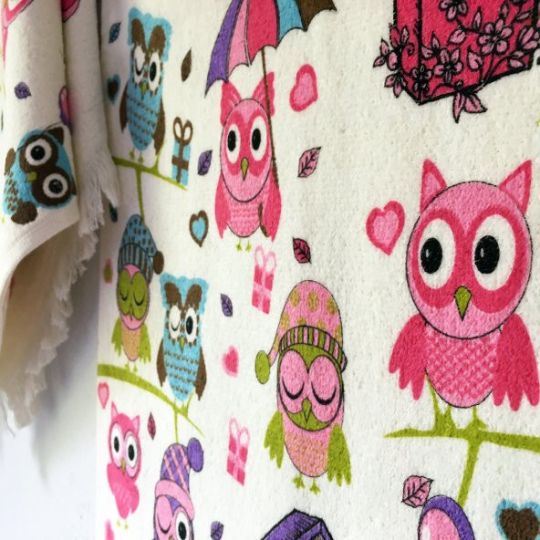 Saçaklı Mutfak El Havlusu 3lü Set Kalp Baykuş 100 Pamuk - 2