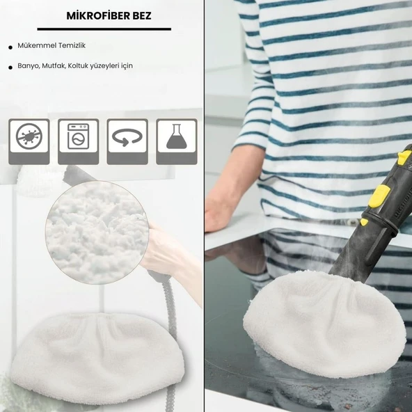 Karcher SC Serisi ile Uyumlu Mikrofiber Bez Seti 2'li - Resim 5