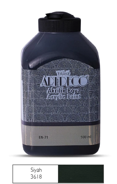 Artdeco Akrilik Boya 500Ml Siyah - 2 adet