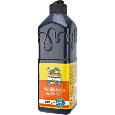 Nova Color Akrilik Boya 500ml Siyah - 3 adet